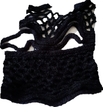 Load image into Gallery viewer, Crochet Look Black Wave Design Scarf