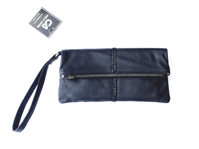 Cadelle Leather Soft Clutch Luna Black