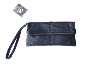 Cadelle Leather Soft Clutch Luna Black
