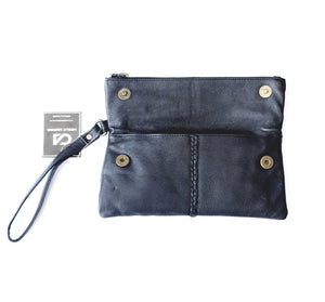 Cadelle Leather Soft Clutch Luna