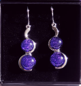 Duo Earring Dichroic Glass Liquid Crystal Australia PassionatePurple