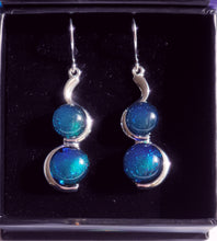 Load image into Gallery viewer, Duo Earring Dichroic Glass Liquid Crystal Australia PeacockGreen