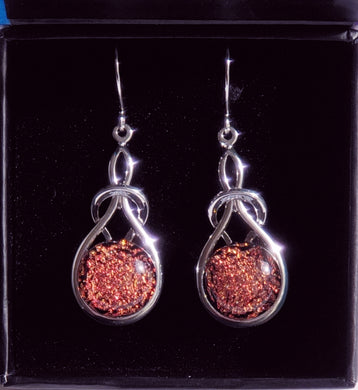Finesse Earring - Dichroic Glass - Liquid Crystal Australia CrinkleRed
