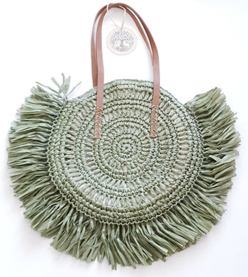 Green Straw Essential Bag