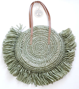 Green Straw Essential Bag