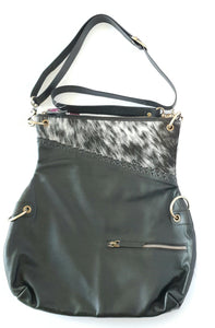 Leather and Cowhide 3 Way Sling Bag Paris The Design Edge