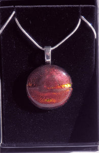 Galaxy Moon Dichroic Glass Pendant Liquid Crystal Australia Reds