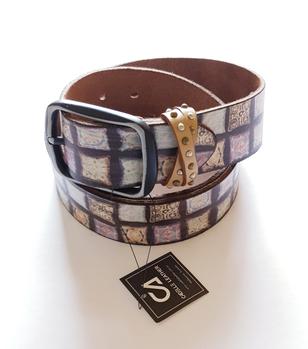Cadelle Leather Pyrene Tile Belt