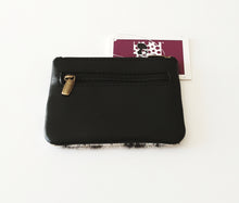 Load image into Gallery viewer, Leather and Cowhide Card Change Purse - Peru - The Design Edge Black Leather