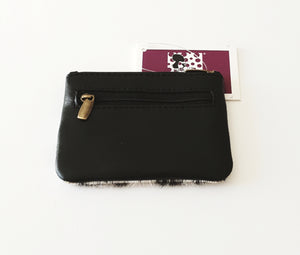 Leather and Cowhide Card Change Purse - Peru - The Design Edge Black Leather