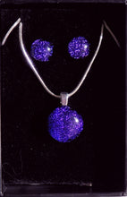 Load image into Gallery viewer, Bonny Pendant And Stud Earring Gift Set Dichroic Glass Liquid Crystal Australia PassionatePurple