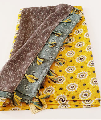 JJ Sisters Print Scarf Mustard