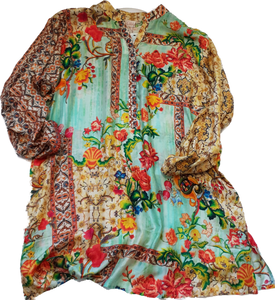 Wild Flower Print Silk Viscose Shirt Cienna Designs Australia