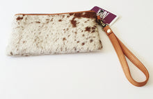 Load image into Gallery viewer, Cowhide and Leather Clutch - Toronto - The Design Edge Tan Trim