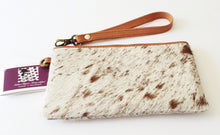 Load image into Gallery viewer, Cowhide and Leather Clutch - Toronto - The Design Edge Tan Trim