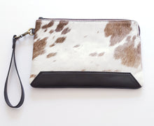 Load image into Gallery viewer, Leather and Cowhide Clutch - Detroit - The Design Edge