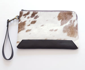 Leather and Cowhide Clutch - Detroit - The Design Edge